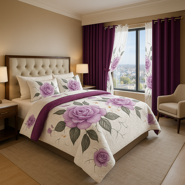 Dream Weave 9-Piece All-Season Microfiber Bedding & Curtain Ensemble