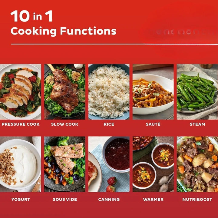 Wi-Fi Smart 10-in-1, Pressure Cooker,Slow Cooker,Rice Cooker,Steamer,Sauté Pan,Yogurt Maker,Warmer,Canning Pot,Sous Vide