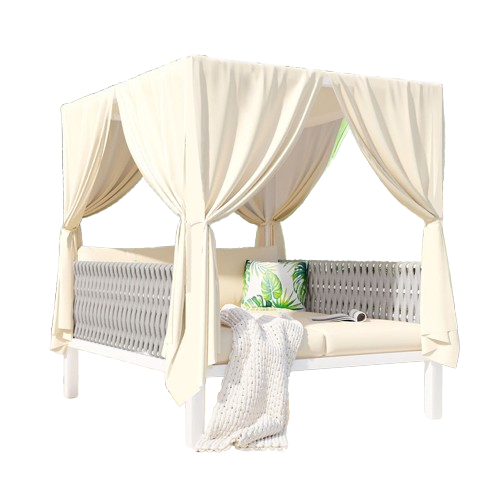 Exclusive Style Outdoor Patio Sunbed with Curtains - Premium High Comfort Multi-Scenario Collection