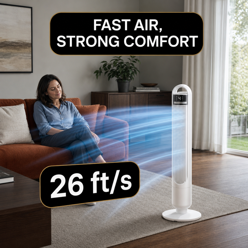 Tower Fan With Remote – 90° Oscillation, 36″ & 42″ - 3