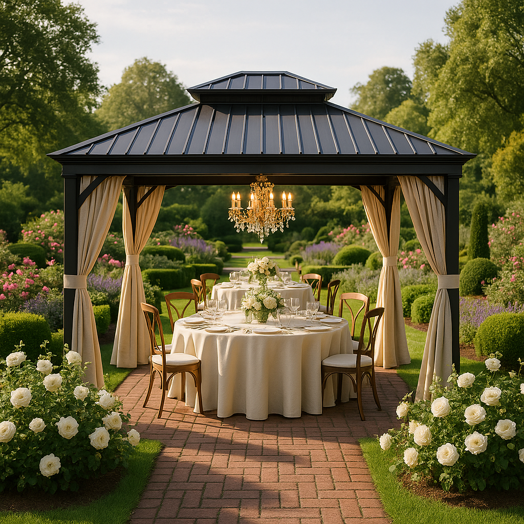 Exclusive Hardtop Gazebo Outdoor Aluminum Gazebos Grill - Premium Galvanized Steel Double Canopy Collection