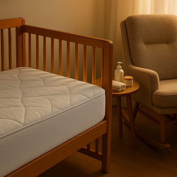 Premium Waterproof Bamboo Terry Crib Mattress Protector - Ultra-Soft 9" Deep Pocket Cover with Silent Protection