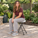 Folding Stool with Metal Frame – Indoor & Outdoor Seating - 3