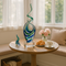 Premium 14" Clear Blue and Green Murano Glass Modern Abstract Tabletop Sculpture - Contemporary Artisan-Crafted Decorative Accent orary Artisan-Crafted Decorative Accent