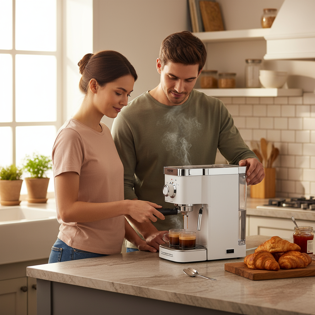 coffee powder + milk foam 2 in 1 semi-automatic coffee machine 20Bar extraction mocha Nestle espresso 1 cup / 2 cup, electronic button powder hammer 51mm touch sensing 1050W steam with foam starter