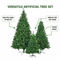 8FT, 6FT, 4FT Pre-Lit Green Pine Artificial Christmas Tree, Set of 3 Hinged Xmas Trees with 820 Warm-Yellow LED Lights and 2539 Branch Tips, Holiday Decoration for Home,Office and Party