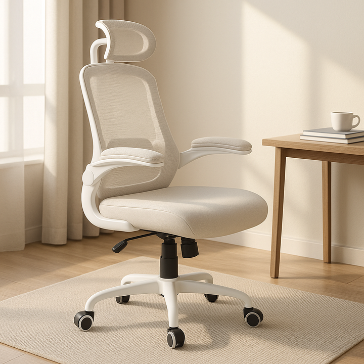 ErgoBliss Pink Mesh Ergonomic Office Chair – Adjustable Lumbar, Flip-Up Arms & Headrest