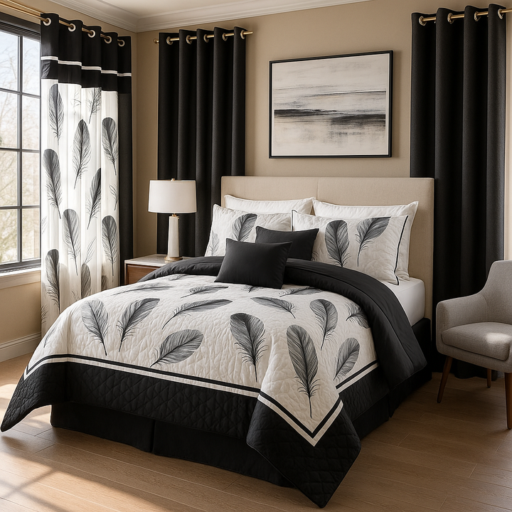 AeroSoft 9-Piece Microfiber Bedding & Curtain Set – All-Season Comfort