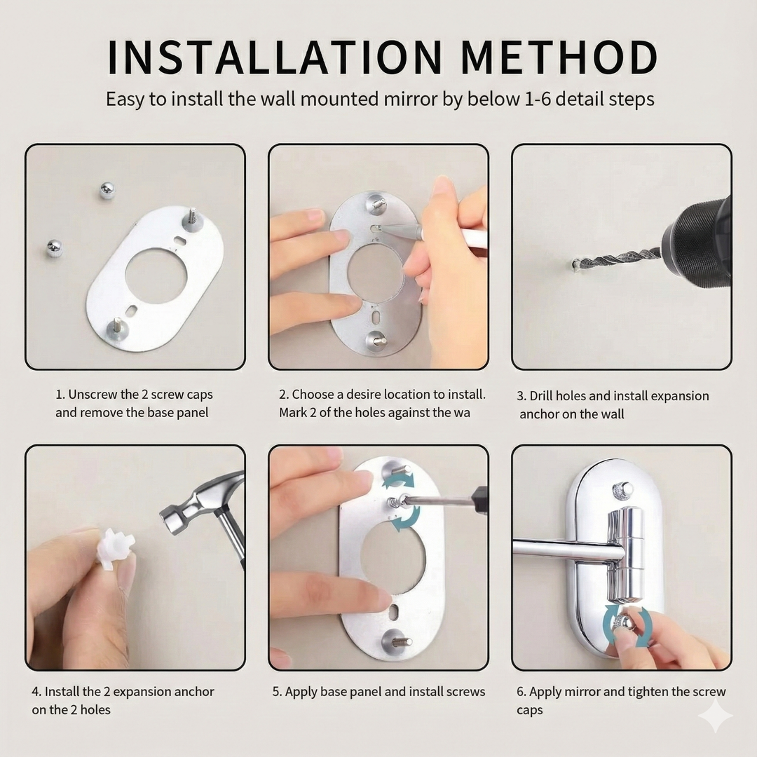 PrecisionGlow LED Wall Mounted Makeup Mirror with 10X Magnification & 360° Swivel | Trufairs