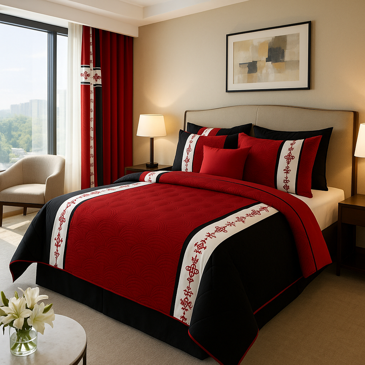 Breeze Luxe 9-Piece All-Season Cooling Microfiber Bedding & Curtain Set