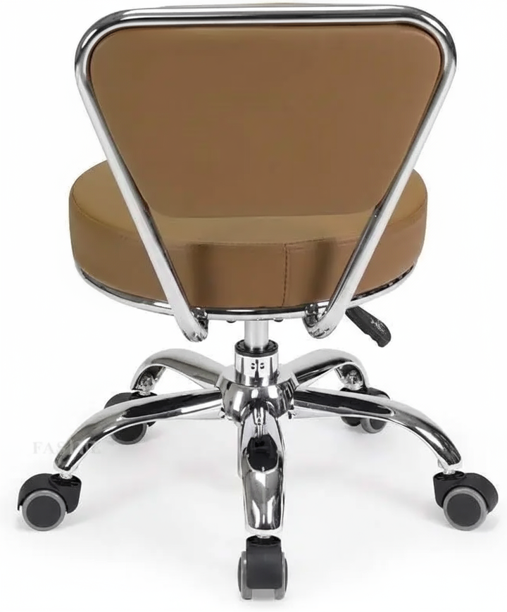 Nordic Short Stool Adjustable 13-15 Rolling Pneumatic, Paded Shower Bench Back-Support