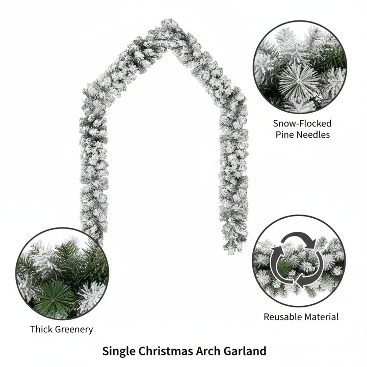 Christmas Garland with Flocked Snow Green 66 ft PVC