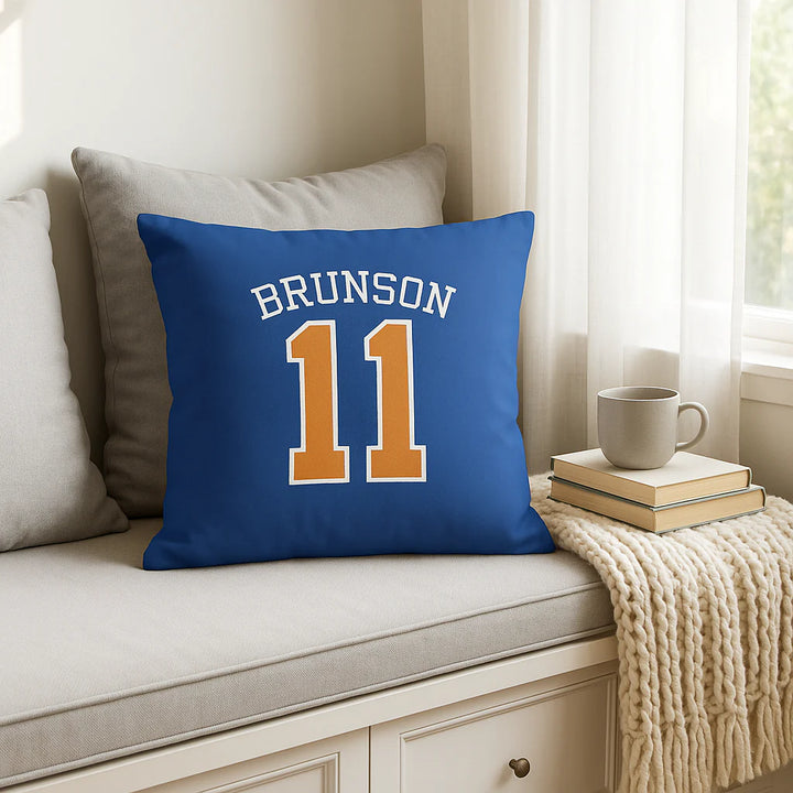 Premium and stylish 18" x 18" New York Knicks NBA Jalen Brunson Throw Pillow