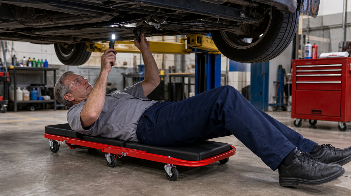 2-in-1 Mechanic Creeper Seat - Folding Z-Creeper, 300-450 lbs - image 3