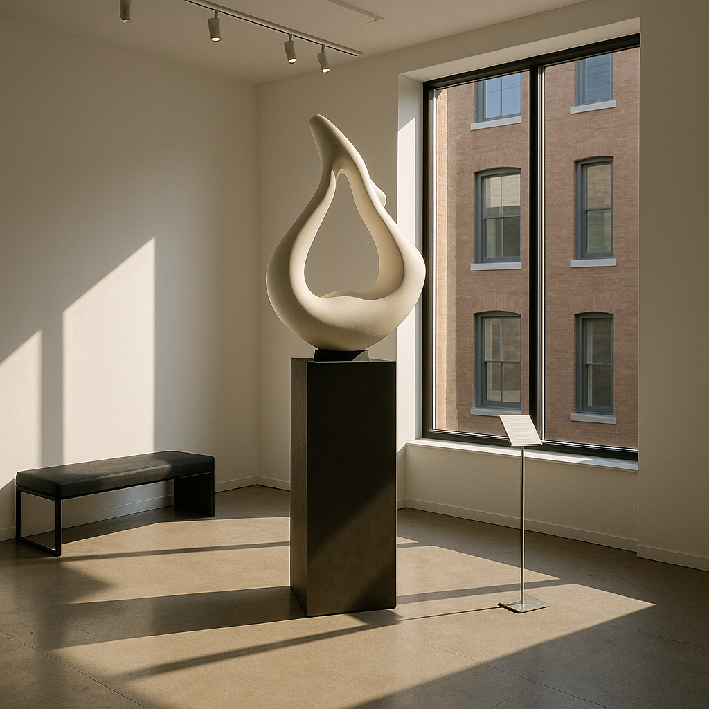 Yoga White Sculpture -Exclusive Yoga White Sculpture with Gray Base - Premium 59" Floor Art collection   Gray Base