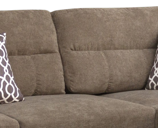 Diego 103.5″ Brown Fabric Sectional Sofa with Right-Facing Chaise | Trufairs