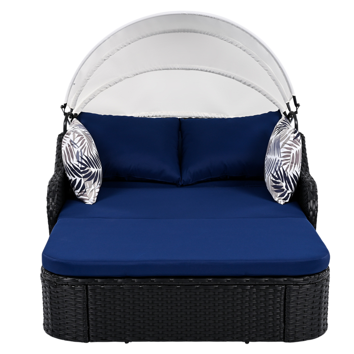 LunaLux premium 48’ Blue  Rattan Daybed with cushion