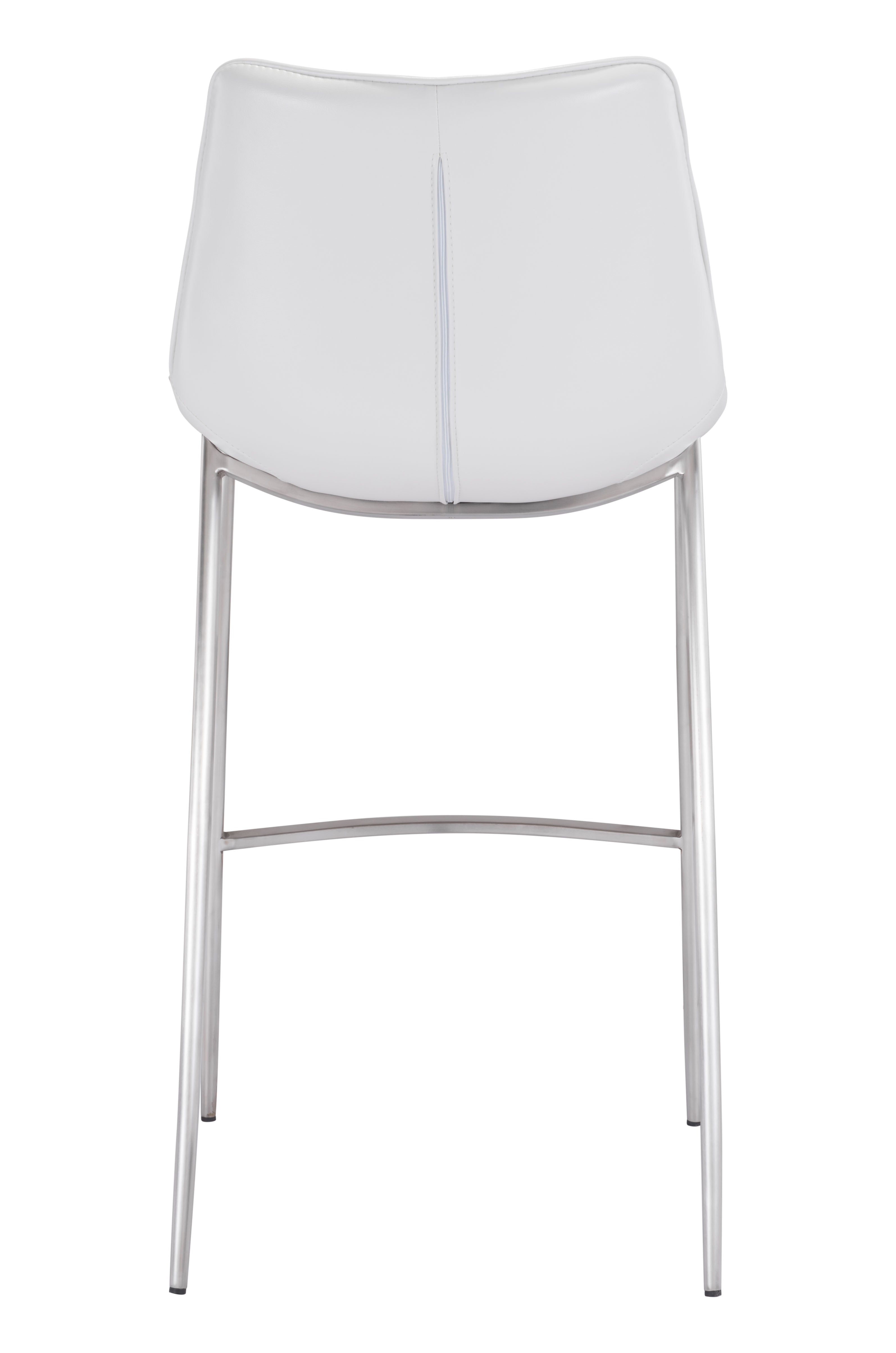 Magnus Barstool White & Silver