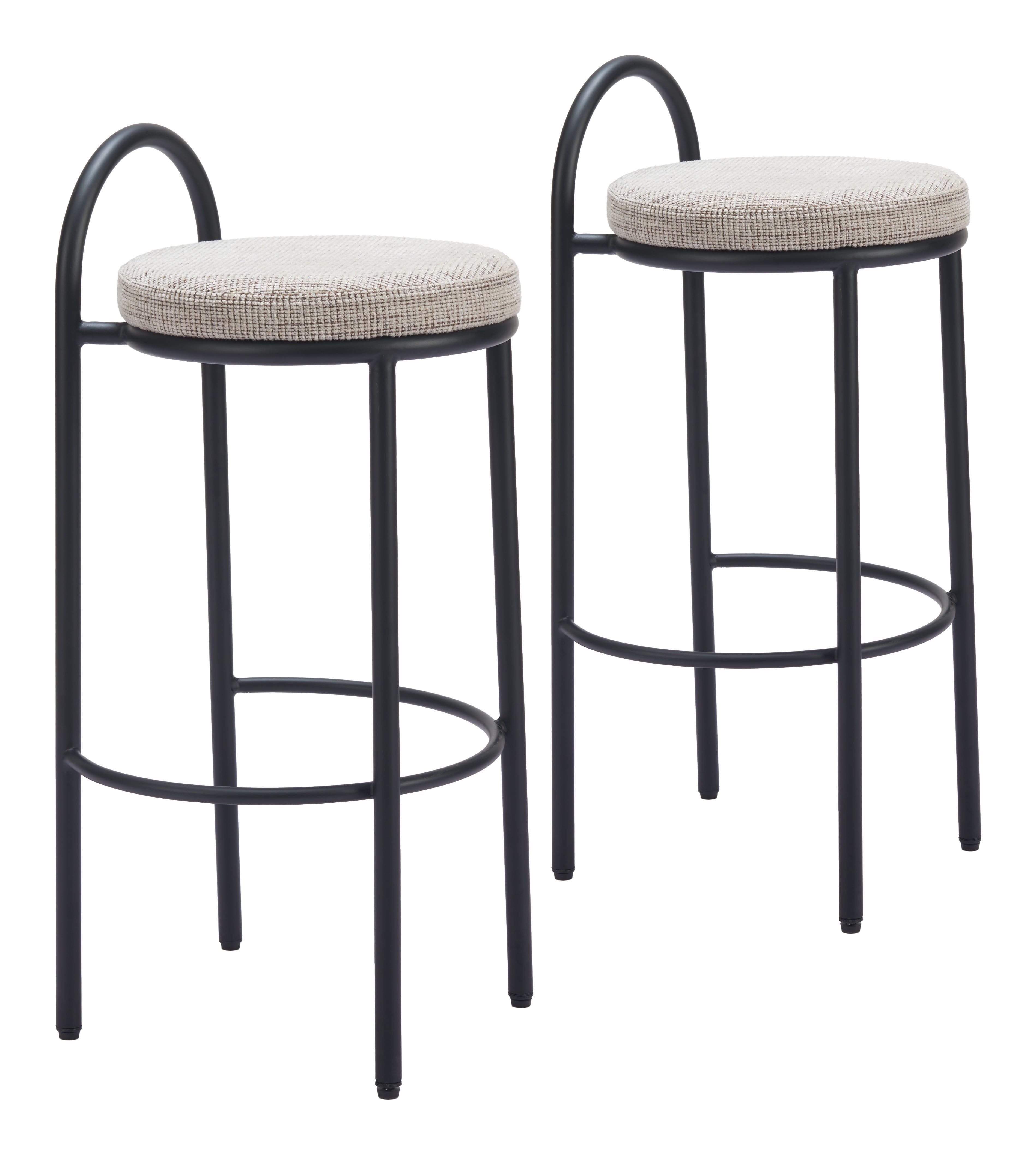 Sisal Barstool (Set of 2) Beige Tweed