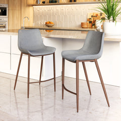 Magnus Counter Stool Slate Gray & Walnut