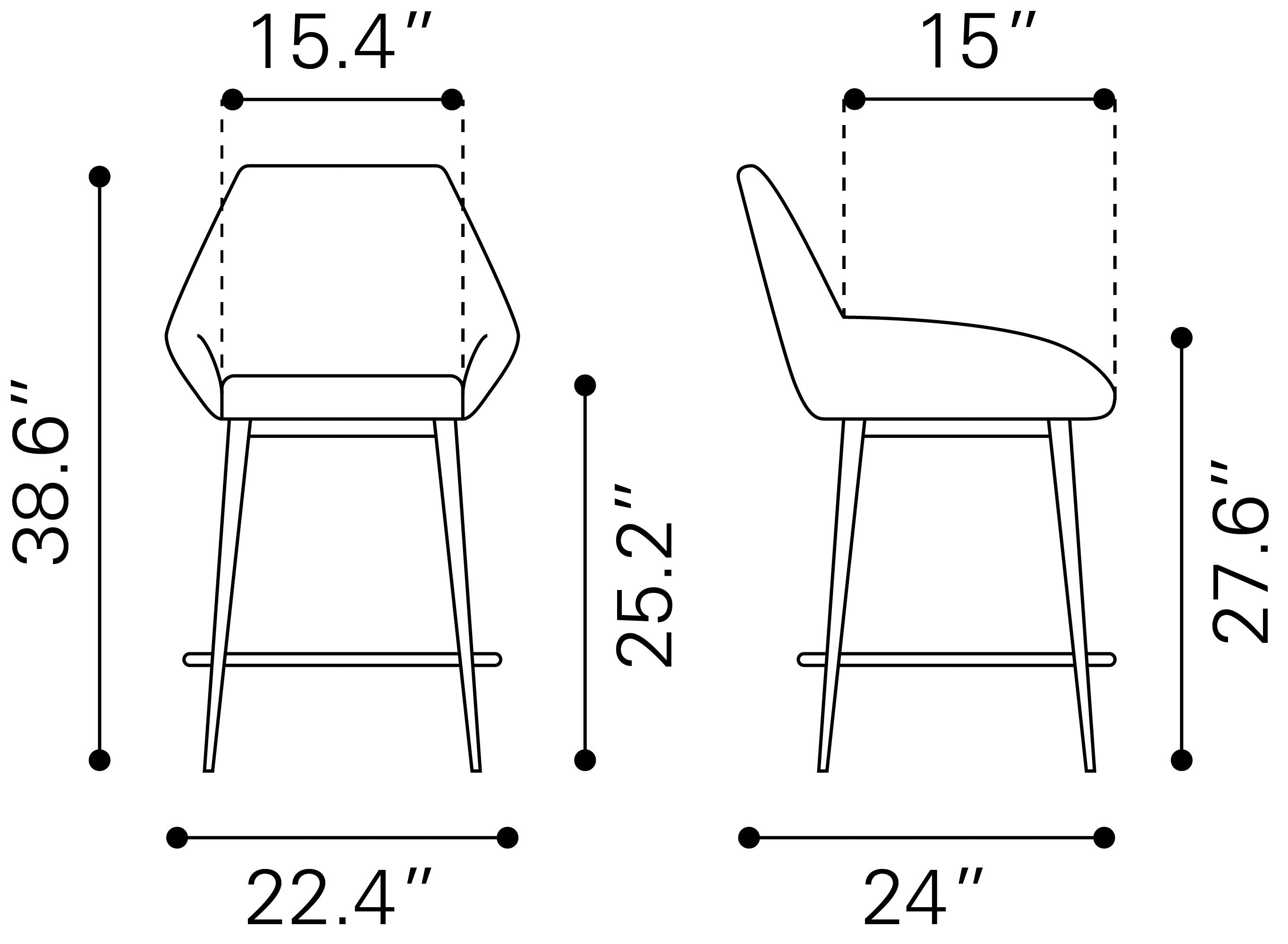 Vila Counter Stool Gray