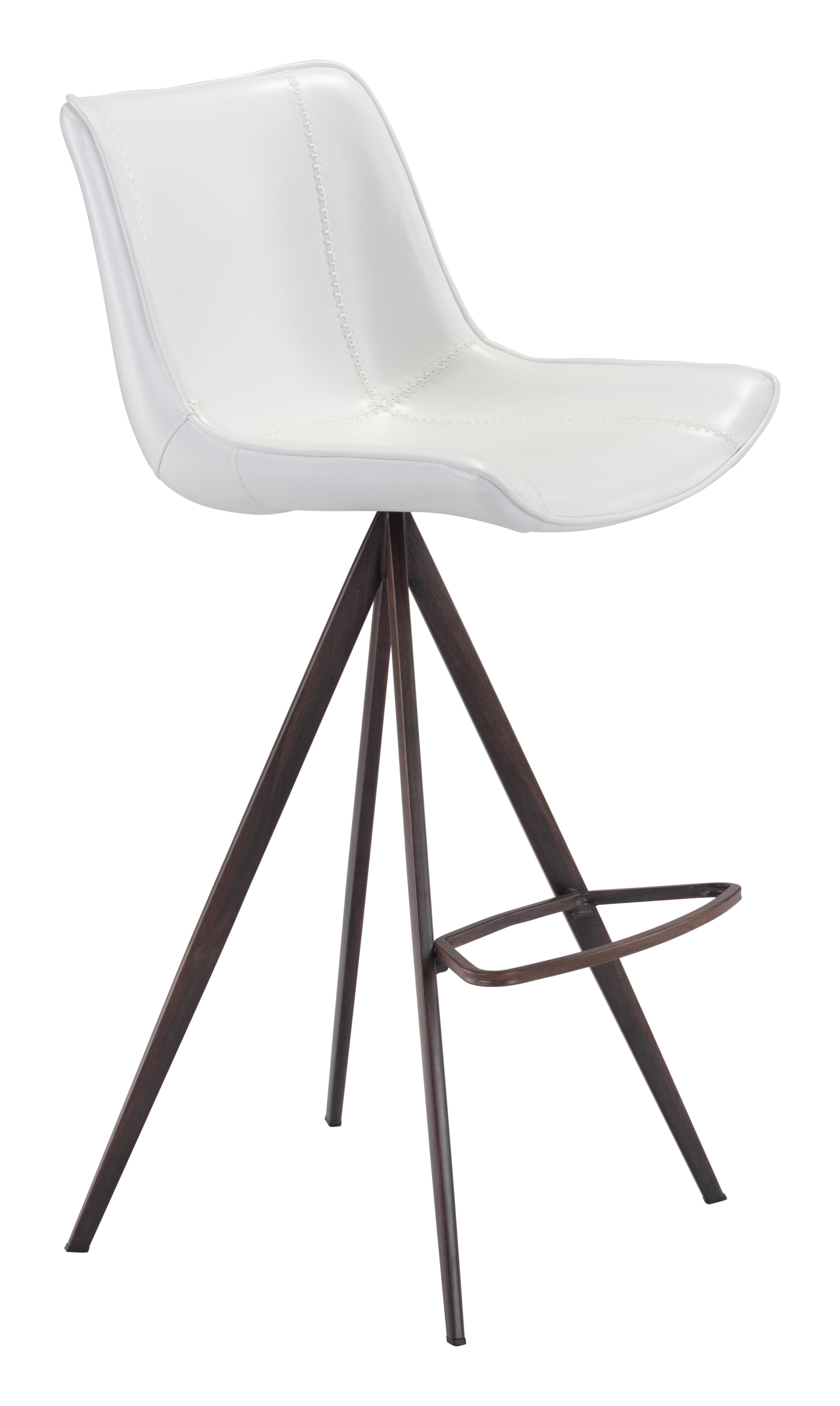 Aki Barstool White & Walnut