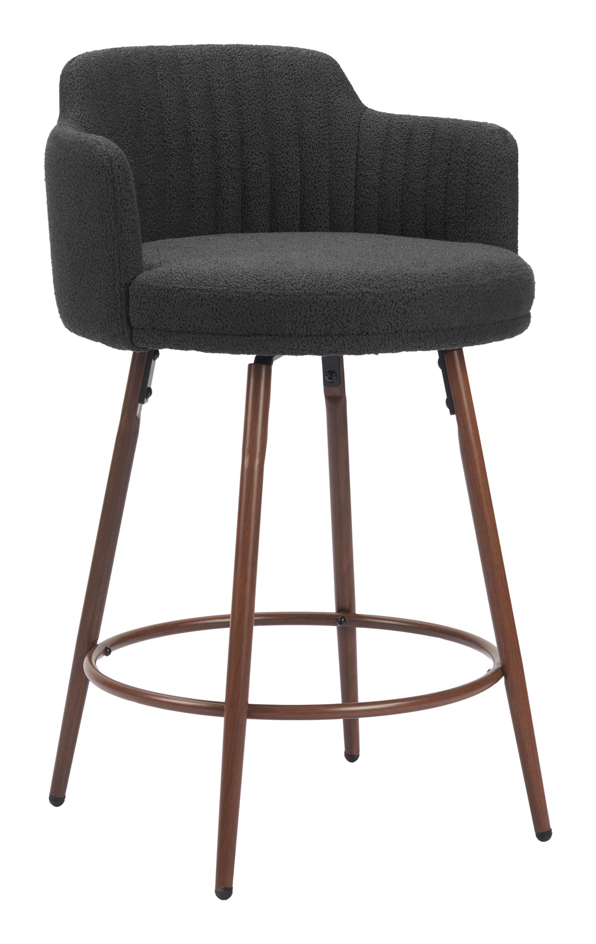 Kono Swivel Counter Stool Black & Walnut