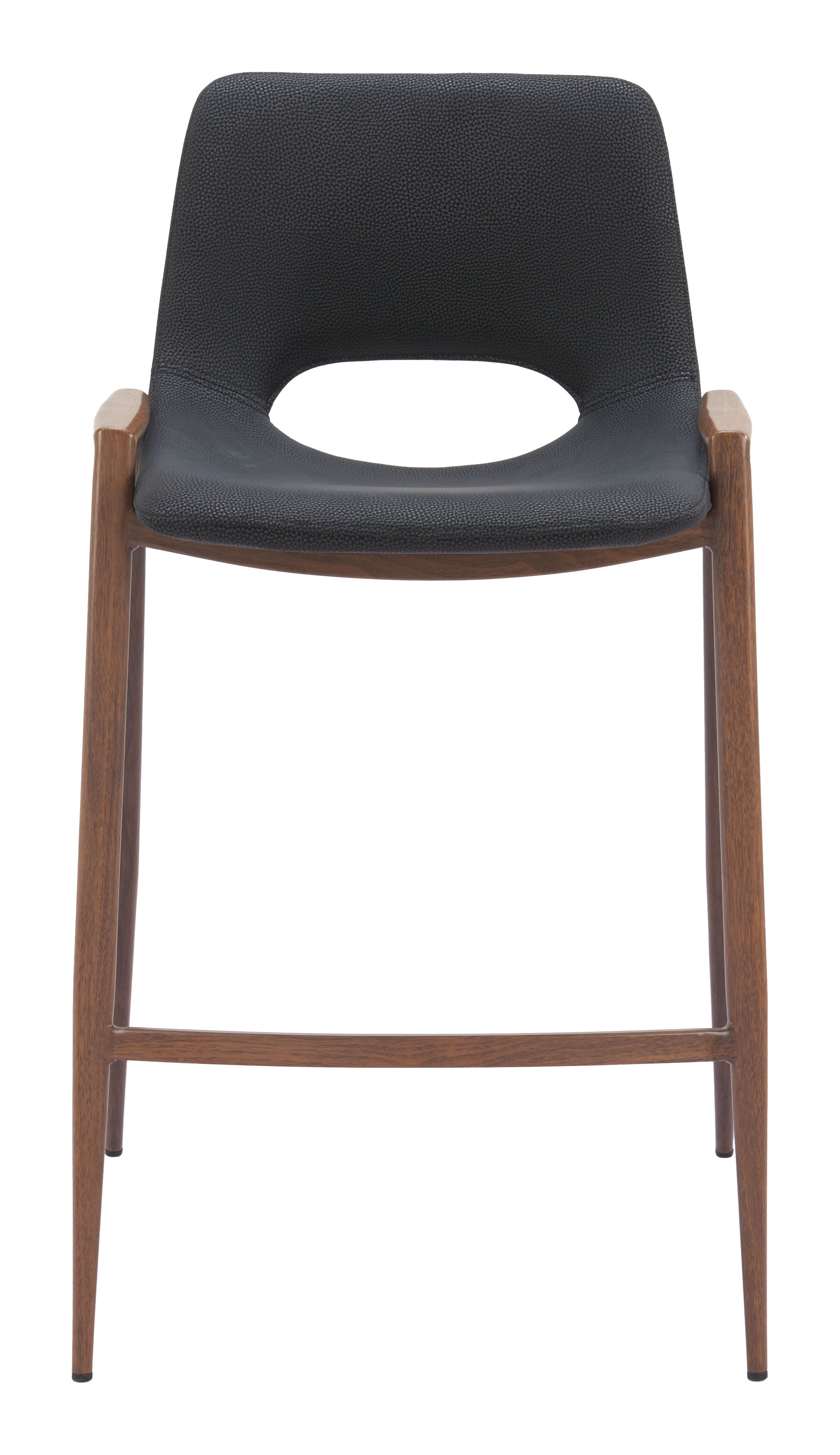 Desi Counter Stool Black & Walnut