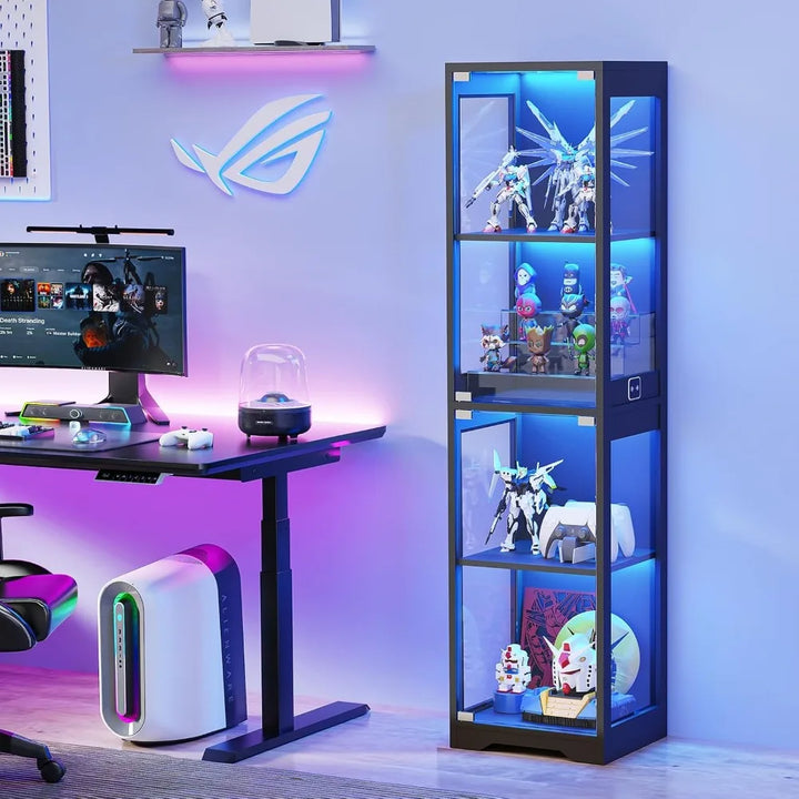 4-Tier Glass Display Cabinet