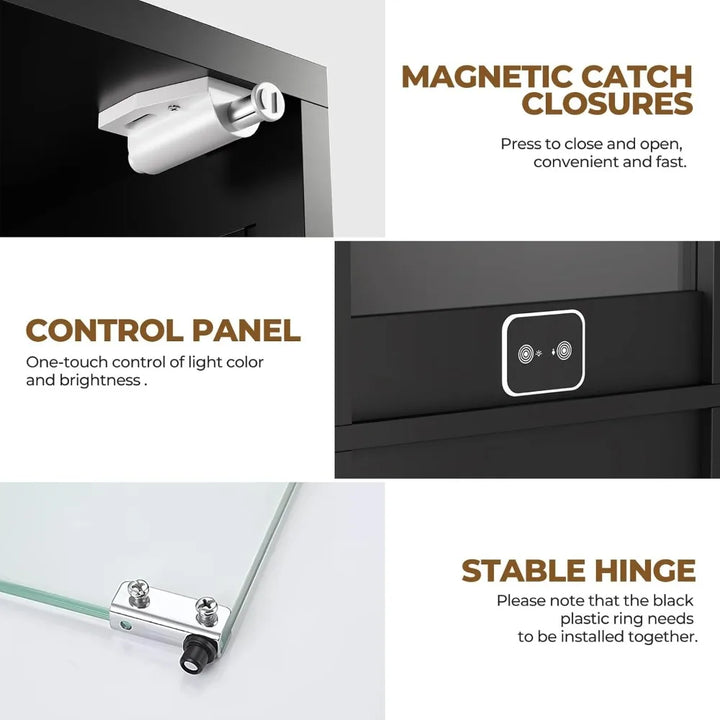 4-Tier Glass Display Cabinet