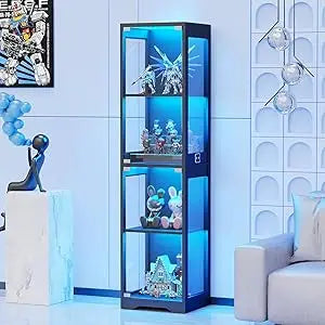 4-Tier Glass Display Cabinet