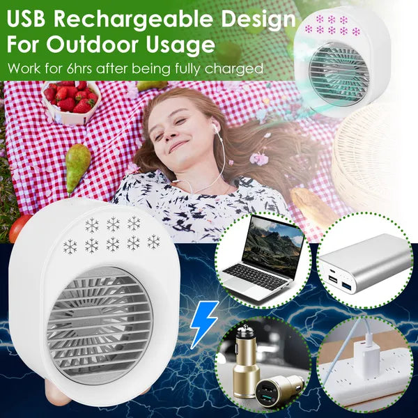 4 In 1 Portable Mini Desktop Air Conditioner Fan Water Mist Cooling Fan