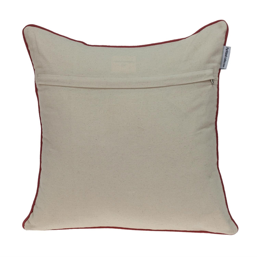 Premium 18" x 18" Beige and Blue Abstract Indoor Outdoor Throw Pillow with Zipper Closure