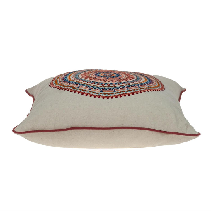Premium 18" x 18" Beige and Blue Abstract Indoor Outdoor Throw Pillow with Zipper Closure