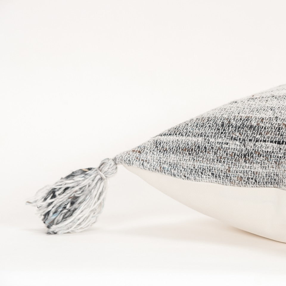 Premium 20" Gray Striped Indoor Outdoor Throw Pillow - Weather-Resistant Cotton Design with Reversible Pattern