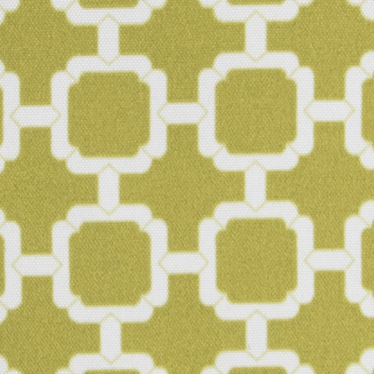 Modern  22" Green and White Quatrefoil Indoor Outdoor Throw Pillow