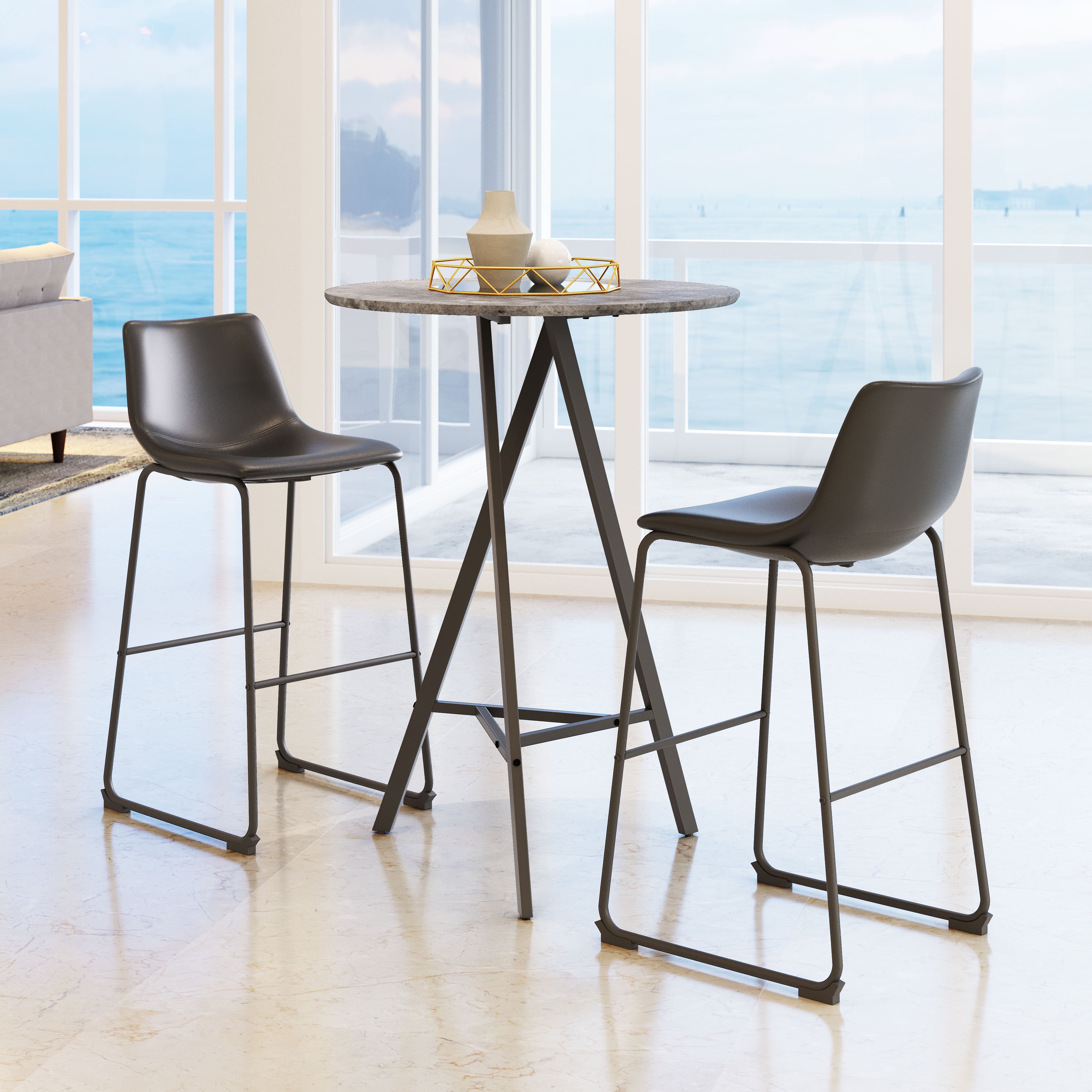 Smart Barstool (Set of 2) Black