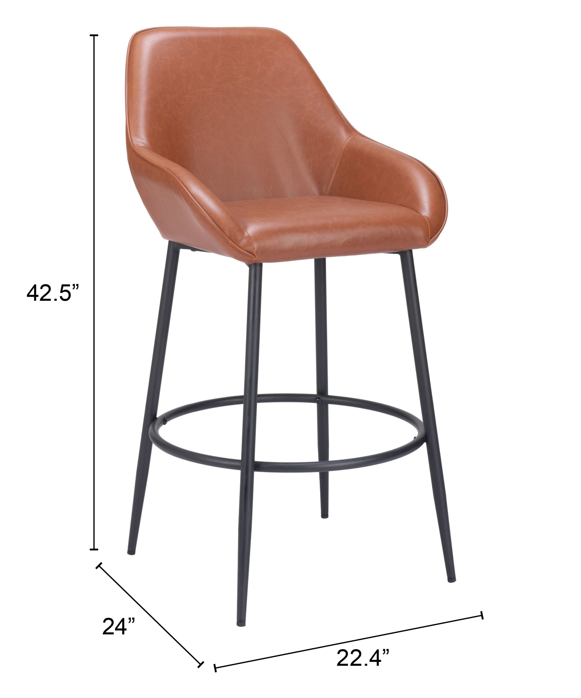 Vila Barstool (Set of 2) Brown