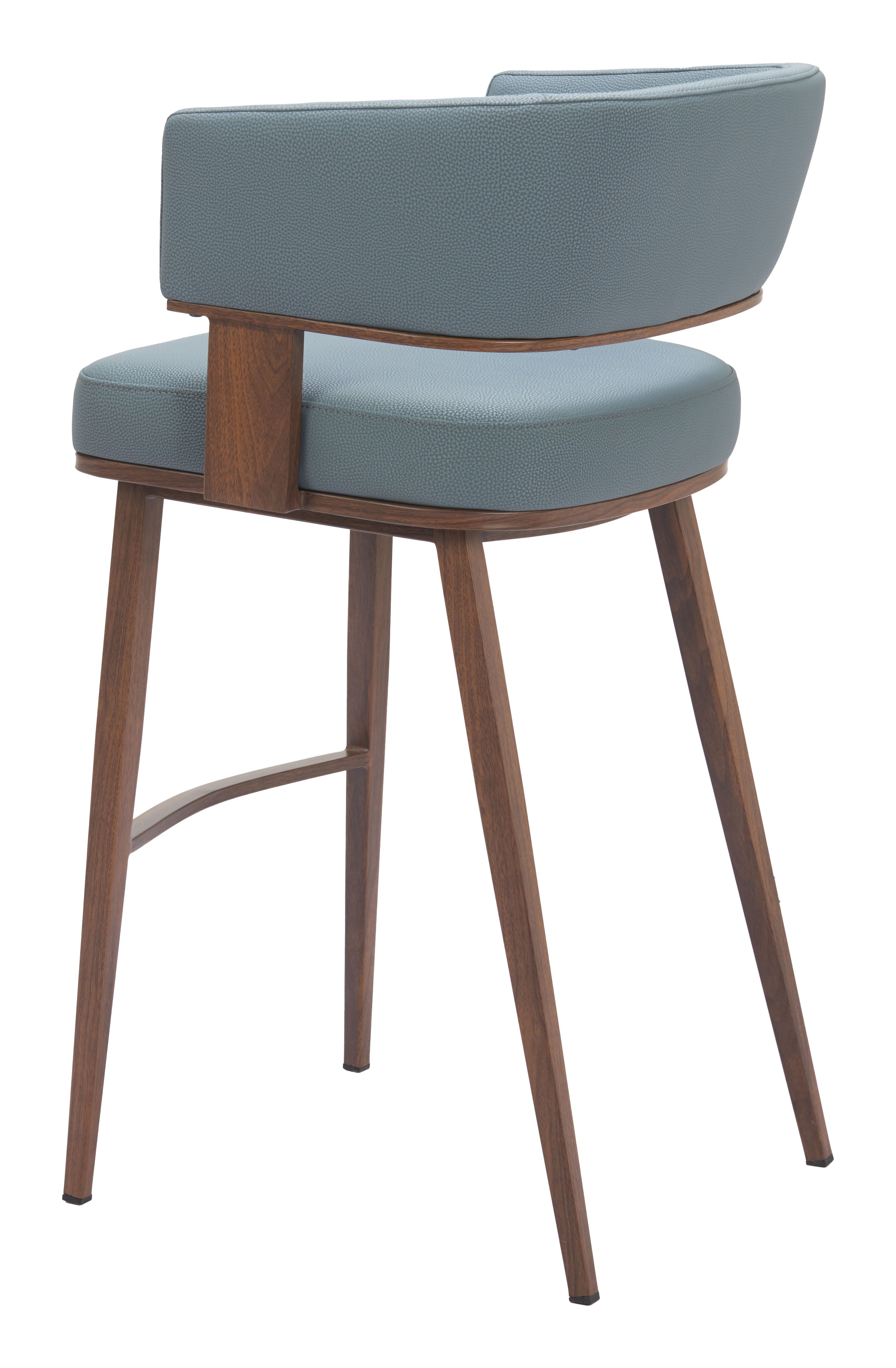 Poise Barstool Azure Gray & Walnut