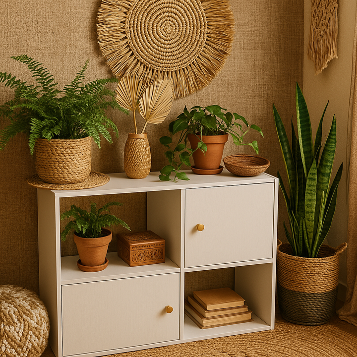 Household Decor 3-Tier Bookcase with Cabinets