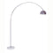 85" White Metal Arched Floor Lamp With Silver Metal Dome Shade