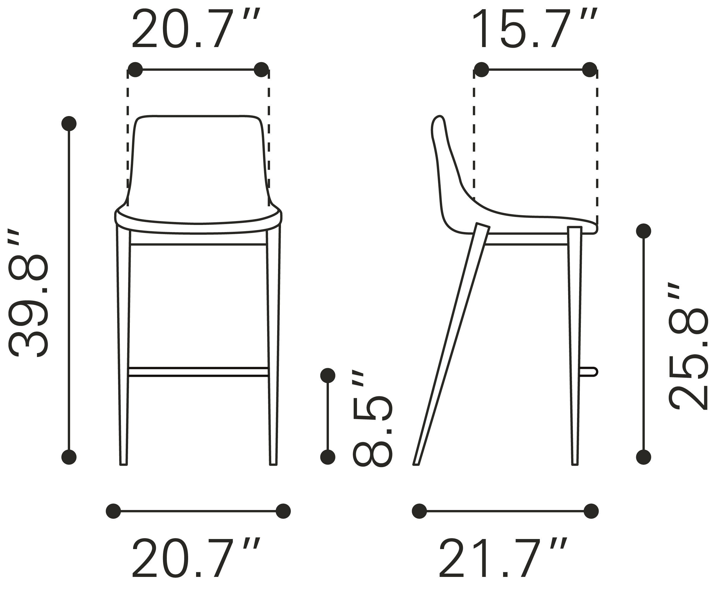 Magnus Counter Stool White & Silver