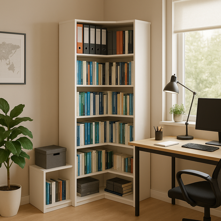 Premium 5-Tier Corner Bookshelf - Essential Storage Solution for Modern Living