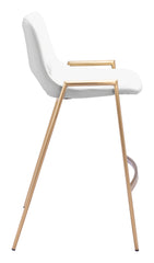 Desi Counter Stool White & Gold