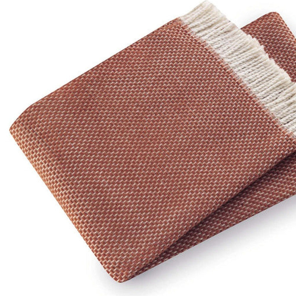 CottaWeave Woven Cotton Plush Throw Blanket – Rich Textured Comfort | Fringe Accent | Trufairs