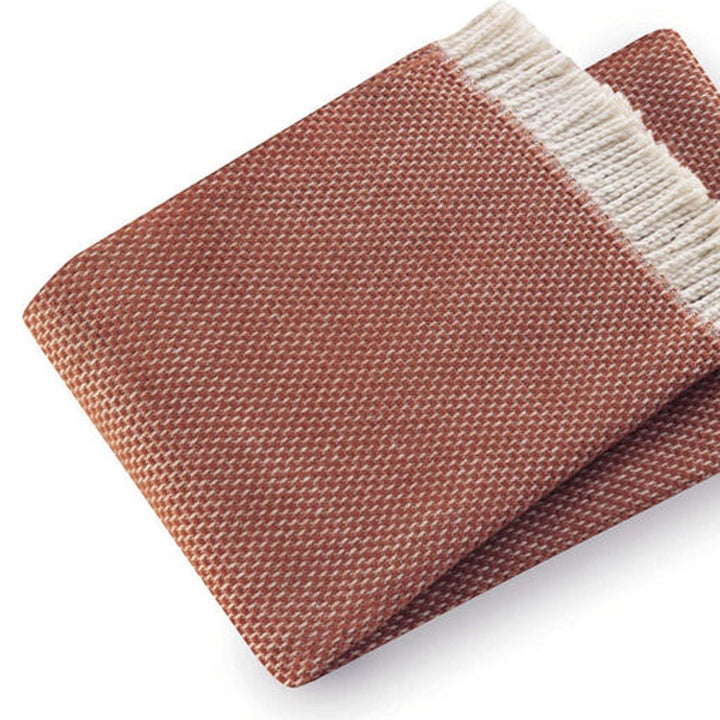 CottaWeave Woven Cotton Plush Throw Blanket – Rich Textured Comfort | Fringe Accent | Trufairs