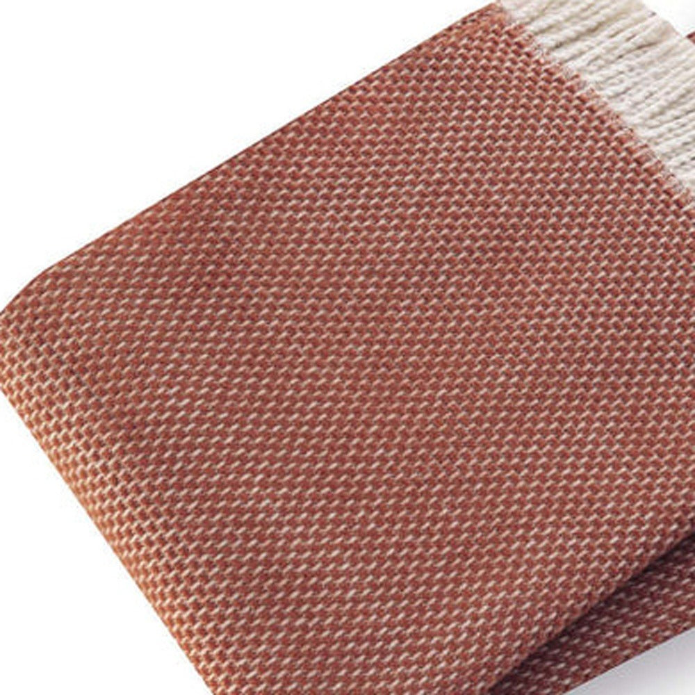 CottaWeave Woven Cotton Plush Throw Blanket – Rich Textured Comfort | Fringe Accent | Trufairs