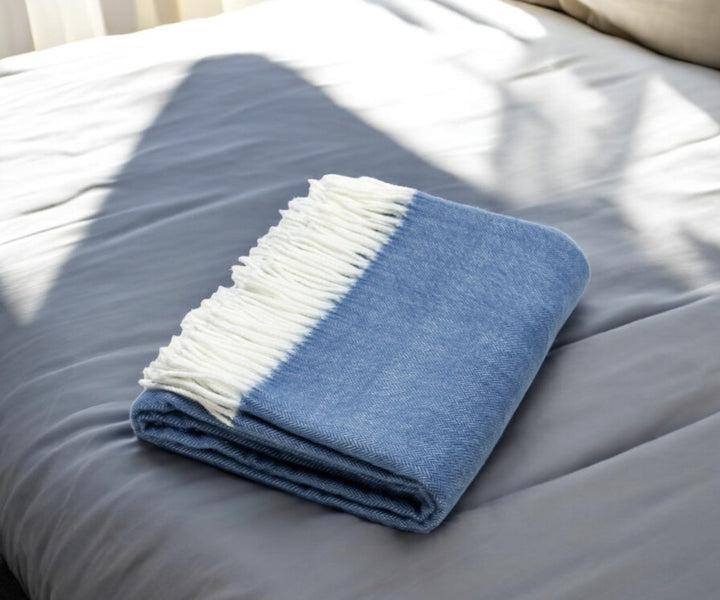 DenimWoven Herringbone Plush Throw Blanket – Soft Modern Comfort | Designer Accent | Trufairs