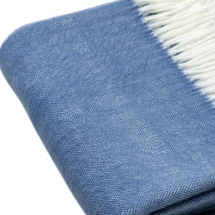 DenimWoven Herringbone Plush Throw Blanket – Soft Modern Comfort | Designer Accent | Trufairs