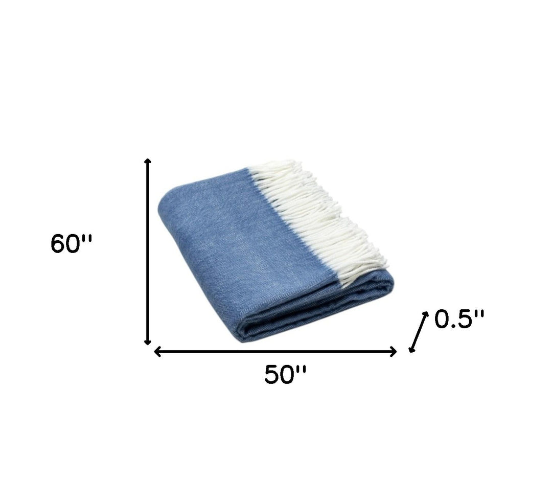 DenimWoven Herringbone Plush Throw Blanket – Soft Modern Comfort | Designer Accent | Trufairs